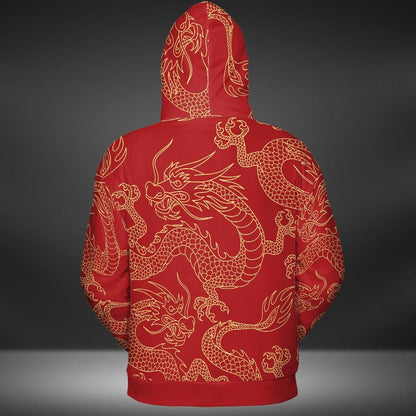 Gold & Red Dragon Premium Unisex Hoodie