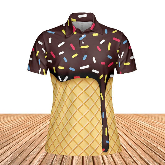 Chocolate Ice Cream Cone Women's Polo Shirt
