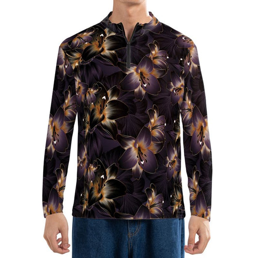 Golden Luxury Flowers Performance Q-Zip