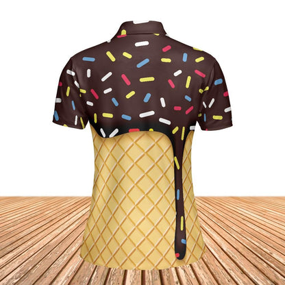 Chocolate Ice Cream Cone Women's Polo Shirt