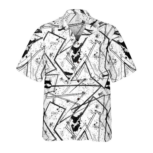 Black & White Geometric Button Up Shirt