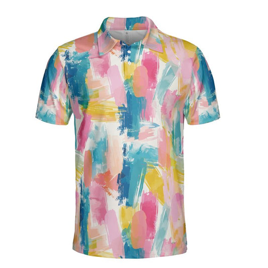 Pastel Brush Strokes Polo Shirt