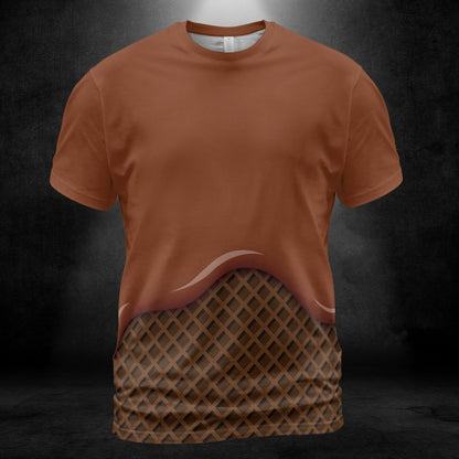 Chocolate Ice Cream On A Chocolate Waffle Cone Unisex Comfort T-Shirt