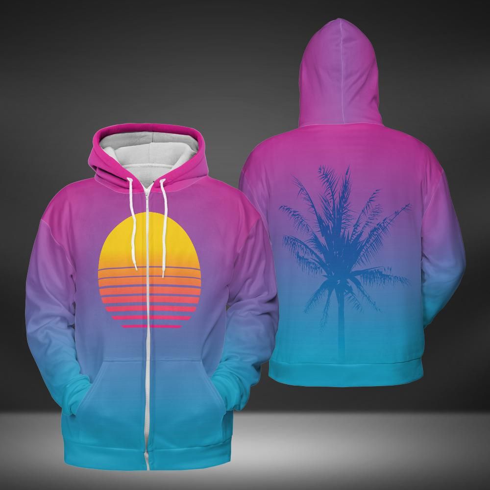 Sunset On The Beach Premium Unisex Zip Hoodie