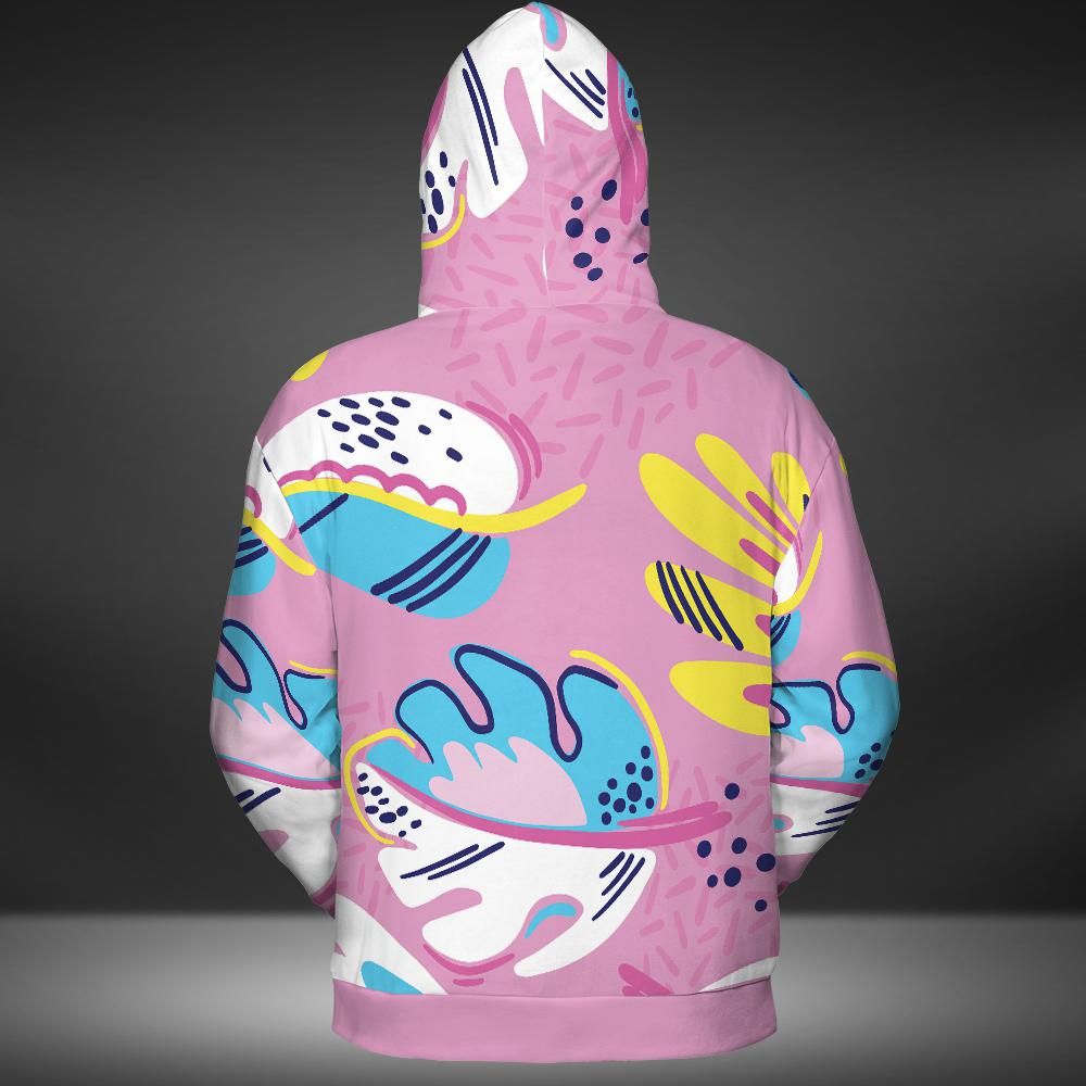 Pink Abstract Leaves Premium Unisex Hoodie