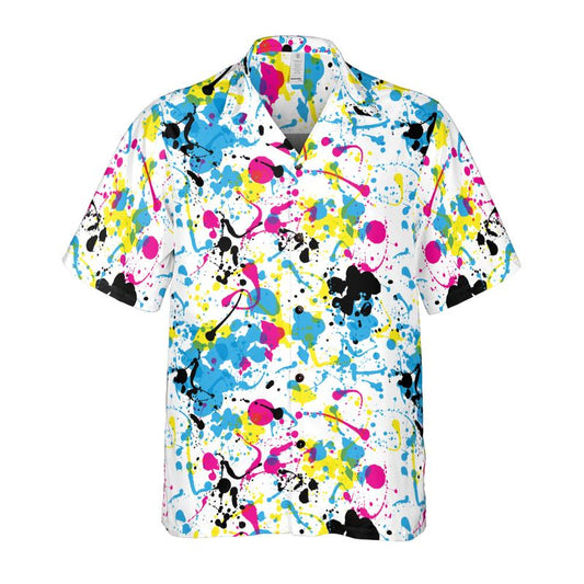 Colorful Ink Splats Button Up Shirt