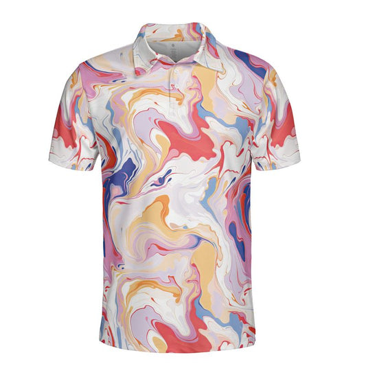 Colorful Marble Polo Shirt