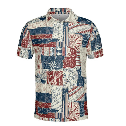 Nautical Patchwork Polo Shirt