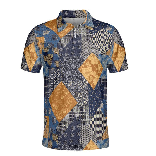 Traditional Japanese Patchwork Polo Shirt