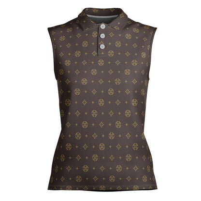 Brown Luxury Women's Sleeveless Polo Shirt