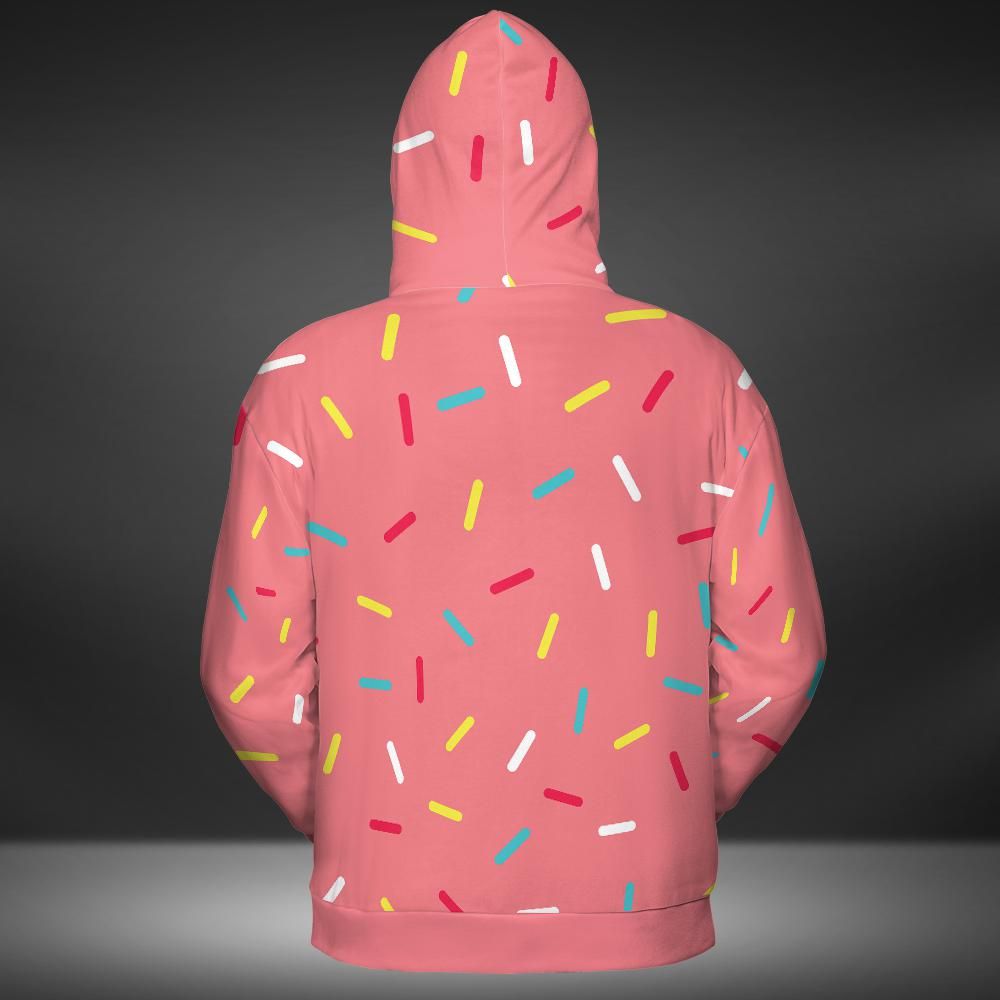 Pink Donut Sprinkles Premium Unisex Zip Hoodie