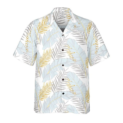Blue Banana Leaves Button Up Shirt