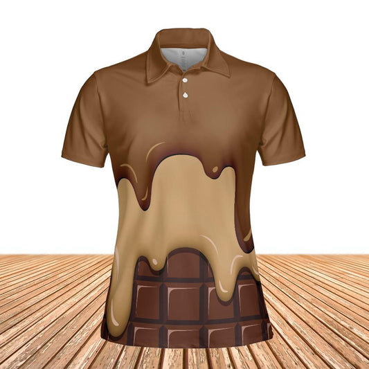 Chocolate Ice Cream & Caramel Ice Cream On A Chocolate Bar Women's Polo Shirt