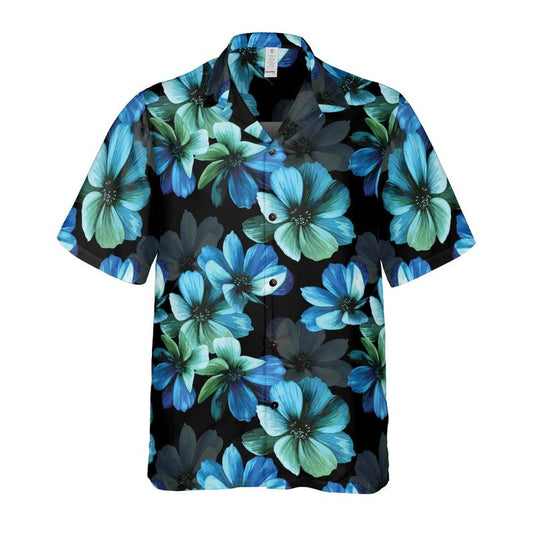 Mystical Blue Flowers Button Up Shirt