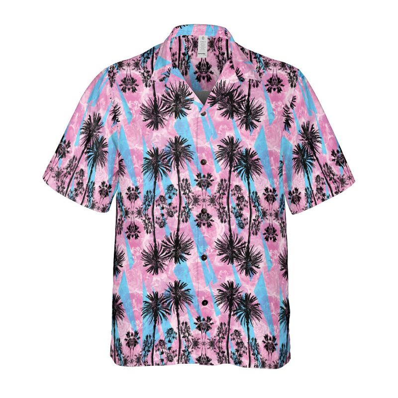 Pink & Blue Beach Vibes Button Up Shirt
