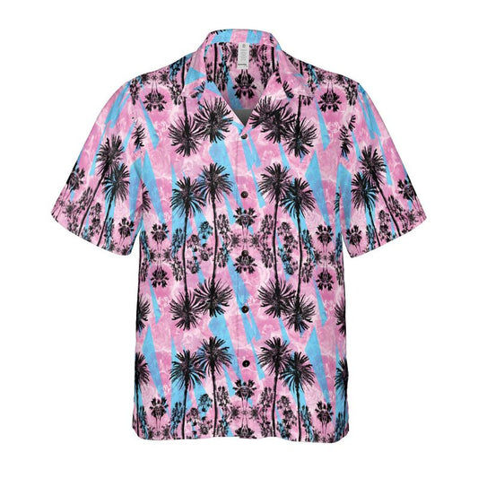 Pink & Blue Beach Vibes Button Up Shirt