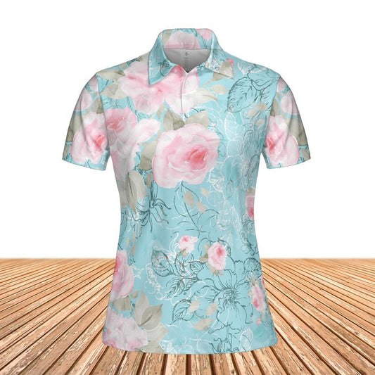 Pink Roses Women's Polo Shirt