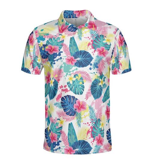 Abstract Palm Leaves Polo Shirt