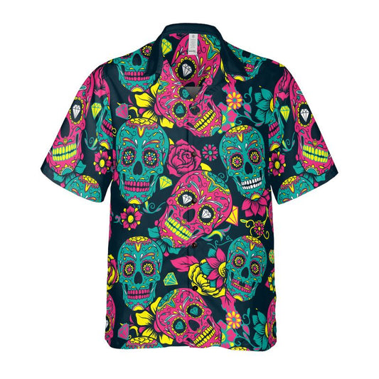 Colorful Day Of The Dead Button Up Shirt