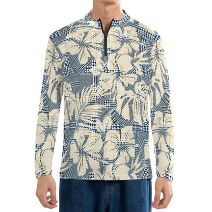 Hounds Tooth Plaid & Flowers Performance Q-Zip