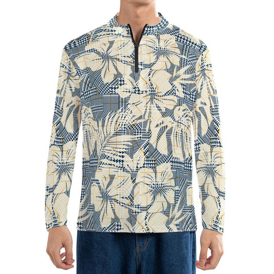 Hounds Tooth Plaid & Flowers Performance Q-Zip