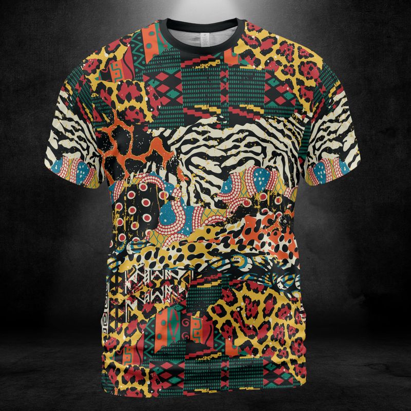 African Animal Patchwork Unisex Comfort T-Shirt