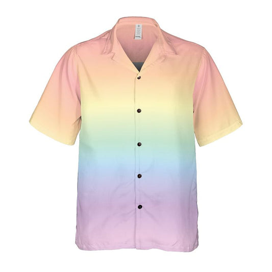 Pastel Rainbow Gradient Button Up Shirt