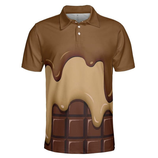 Chocolate Ice Cream & Caramel Ice Cream On A Chocolate Bar Polo Shirt