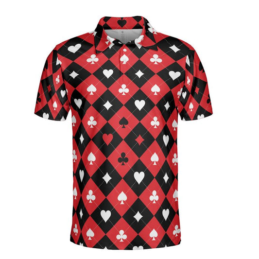 Card Suit Chess Board Polo Shirt