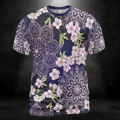 Cherry Blossoms And Mandalas Unisex Comfort T-Shirt