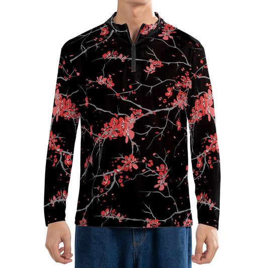 Cherry Blossoms Black Performance Q-Zip