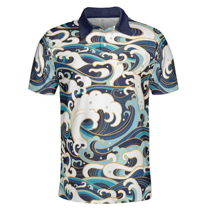 Oriental Ocean Waves Polo Shirt