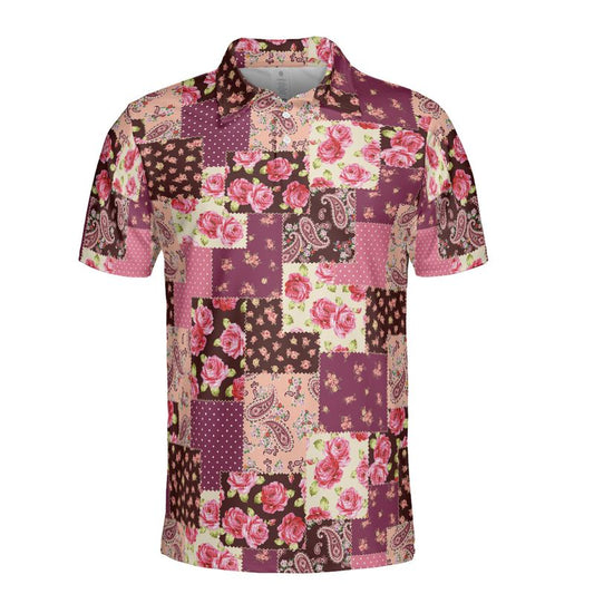 Roses Paisley Patchwork Polo Shirt