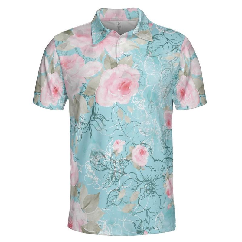 Pink Roses Polo Shirt