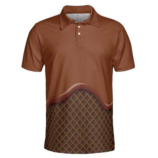 Chocolate Ice Cream On A Chocolate Waffle Cone Polo Shirt