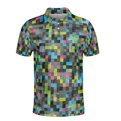 Abstract Pixels Polo Shirt