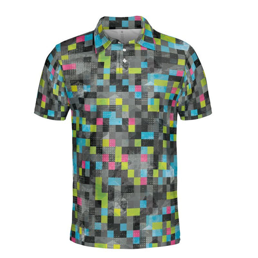 Abstract Pixels Polo Shirt