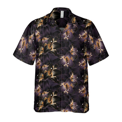 Golden Luxury Flowers Button Up Shirt