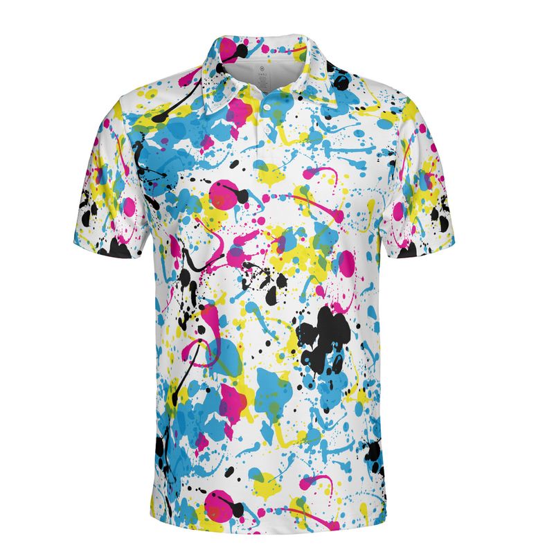 Colorful Ink Splats Polo Shirt