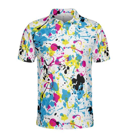 Colorful Ink Splats Polo Shirt