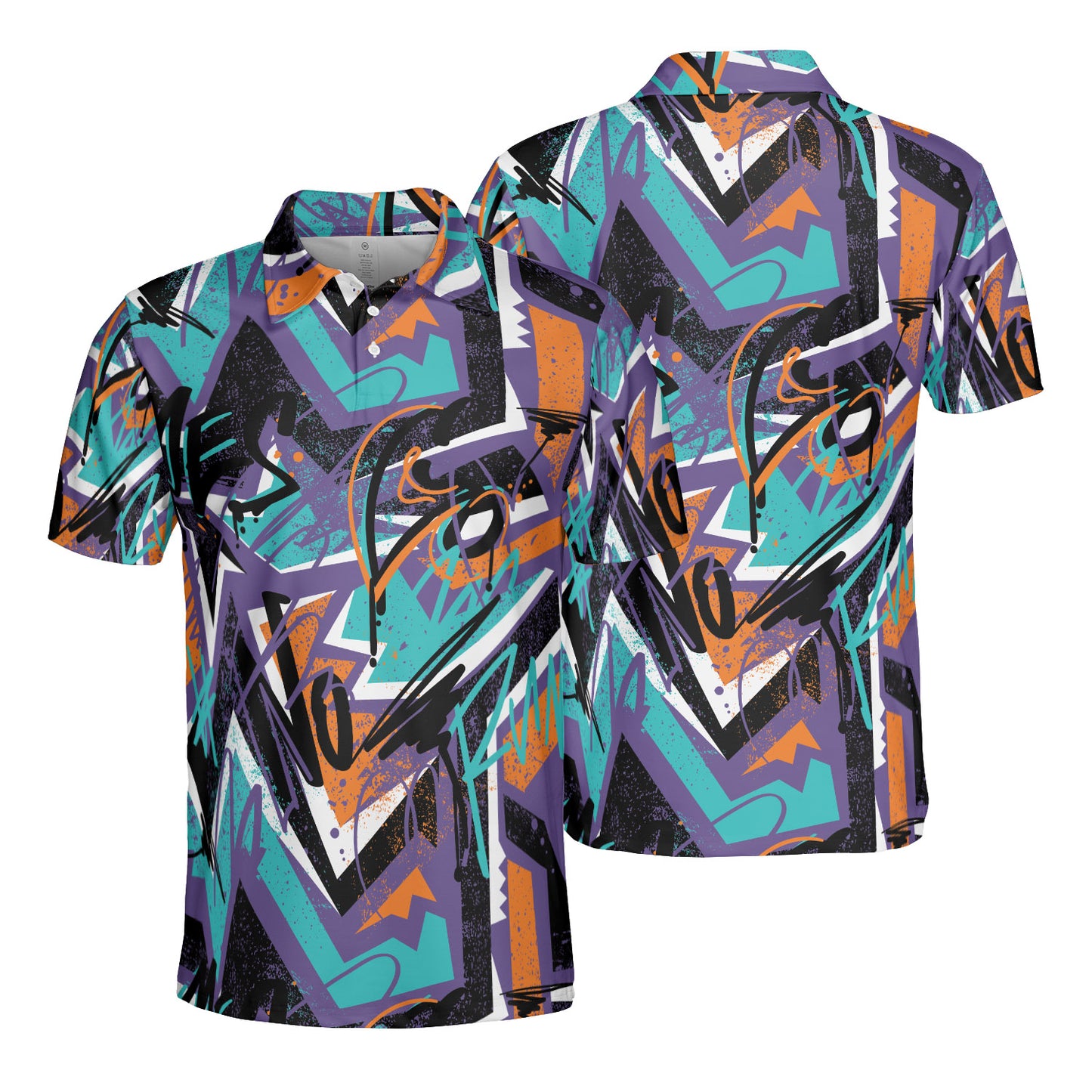 Scribbles & Geometric Polo Shirt