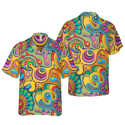 Trippy Pattern Button Up Shirt