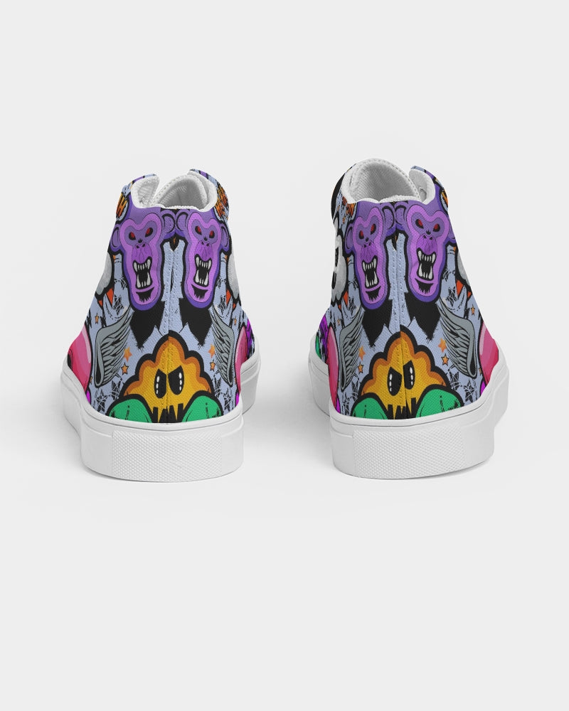 Outlets Men's Hightop Canvas Shoe Spooky Graffiti