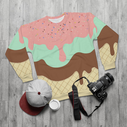 Three Layered Ice Cream Cone Unisex Sweatshirt