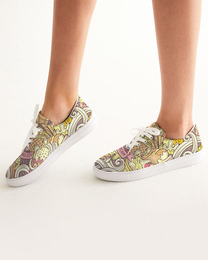 Ice Cream Party Women's Lace Up Canvas Shoe