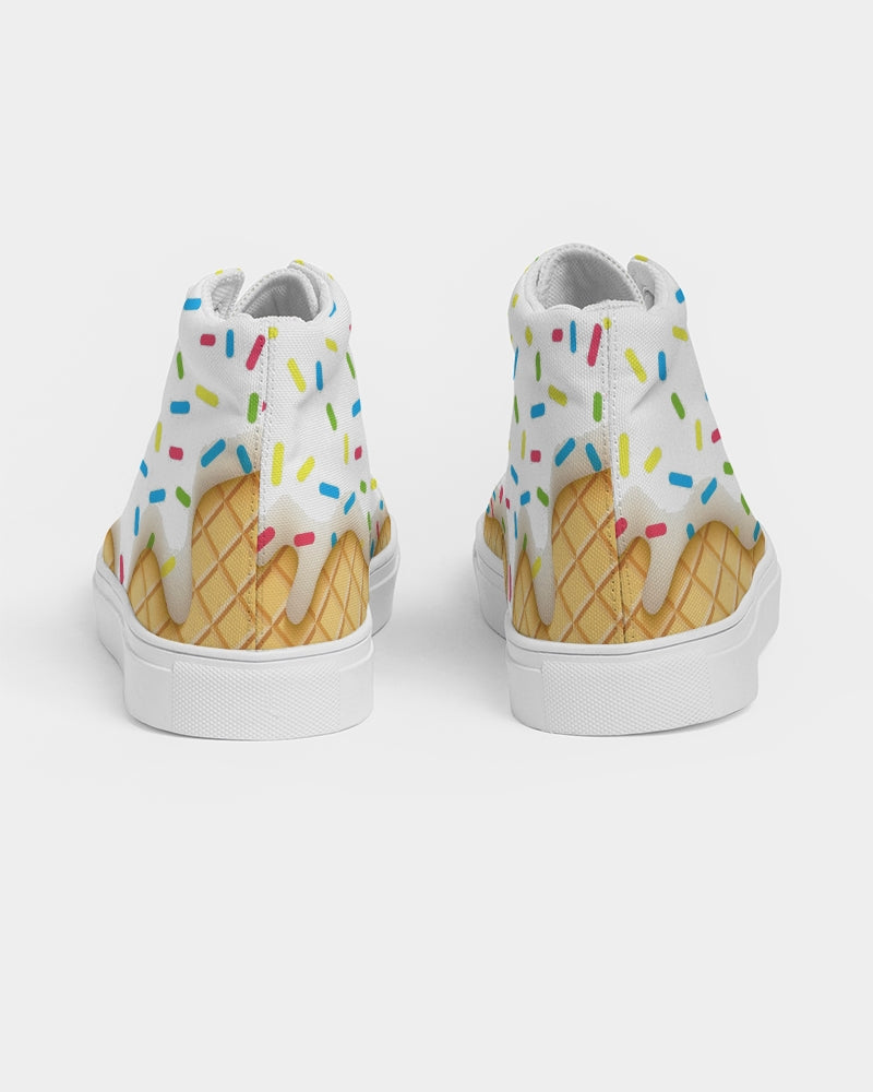 Ice Cream Cone Men's High Top Canvas Shoe