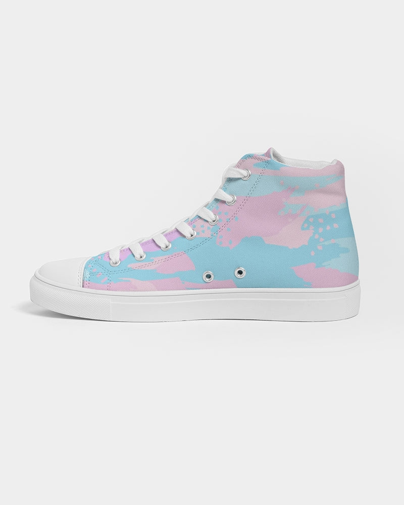 Pastel Camouflage Women's High Top Canvas Shoe