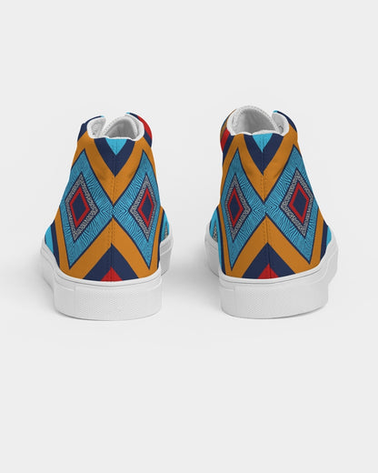 Tribal Patchwork Women's High Top Canvas Shoe