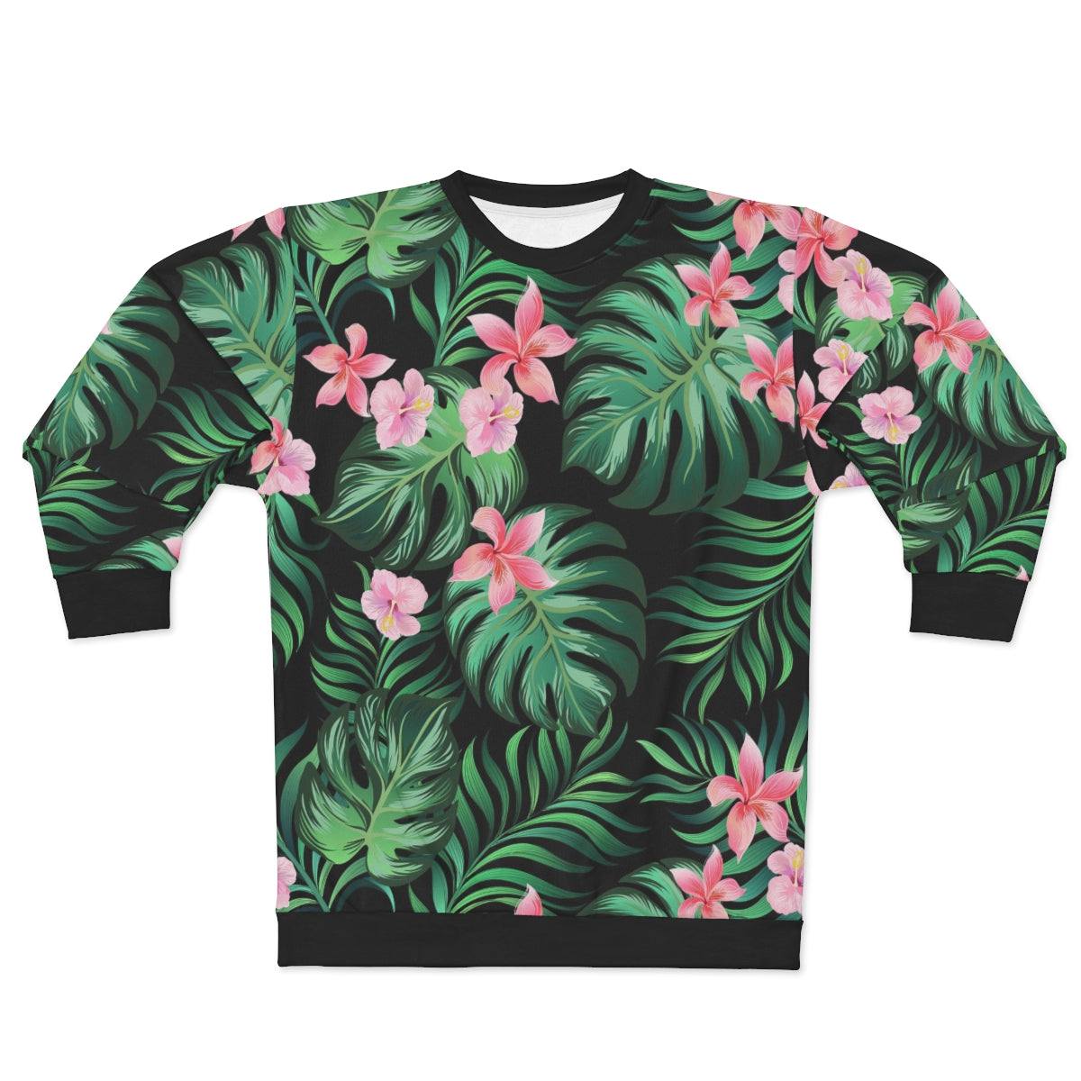 Summer Palm Leaves And Flowers Unisex Sweatshirt