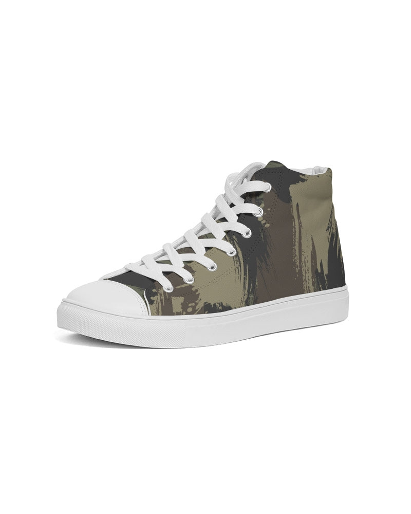 Paintbrush Camouflage Men's High Top Canvas Shoe